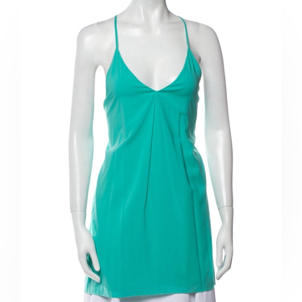 Turquoise V-Neck Slip Dress